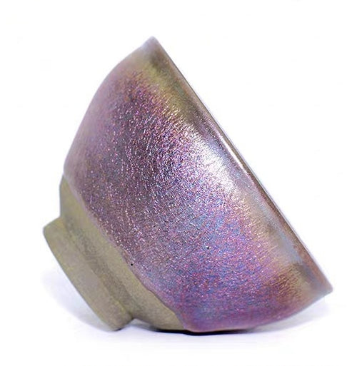 Red Candy Oil Spot Flared-Mouth Tenmoku Tea Cup – Handmade 2