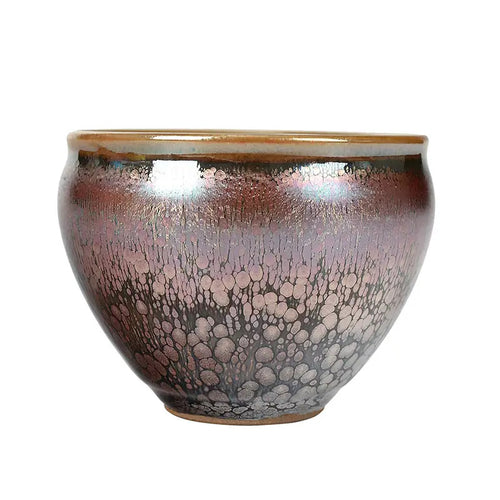 Seven-Color Auspicious Cloud Convergent Mouth Tenmoku Tea Cup 2